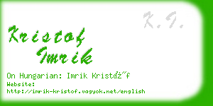 kristof imrik business card